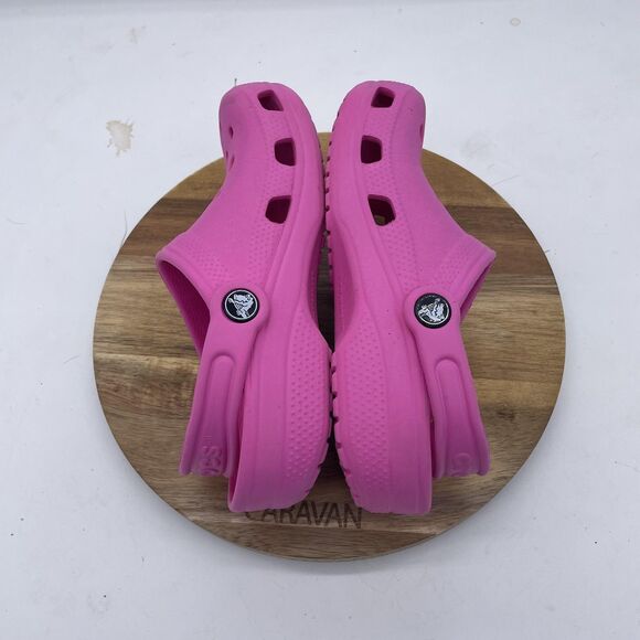 Crocs Classic Clogs Girls J1 Pink Sandals Slip On Water Comfort Youth Shoes - Picture 6 of 10